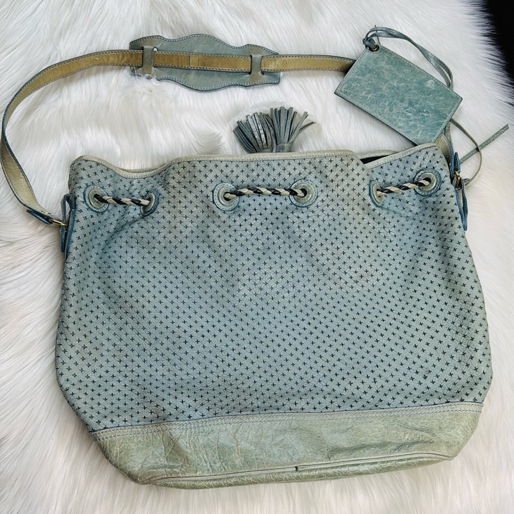 Balenciaga Pale Blue Arena Cross Pampille Bag - Picture 4 of 15